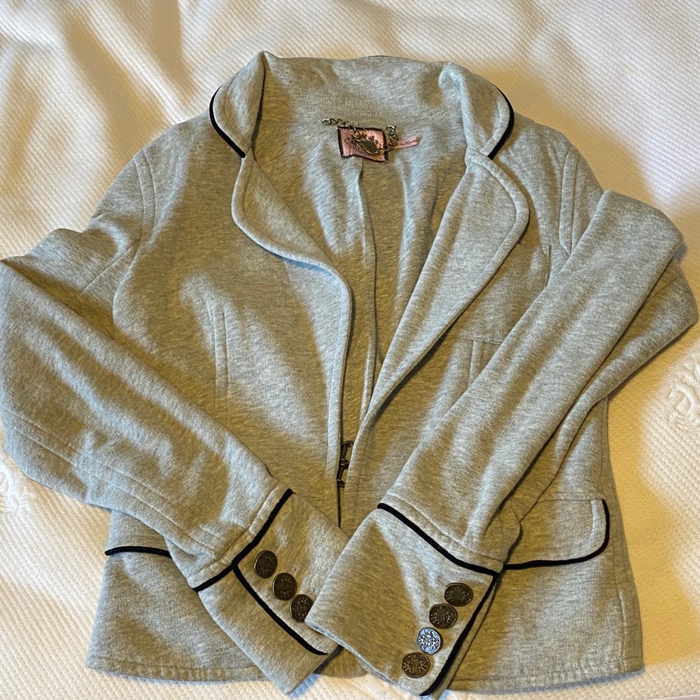 Vintage Juicy Couture Gray Blazer with Black Trim